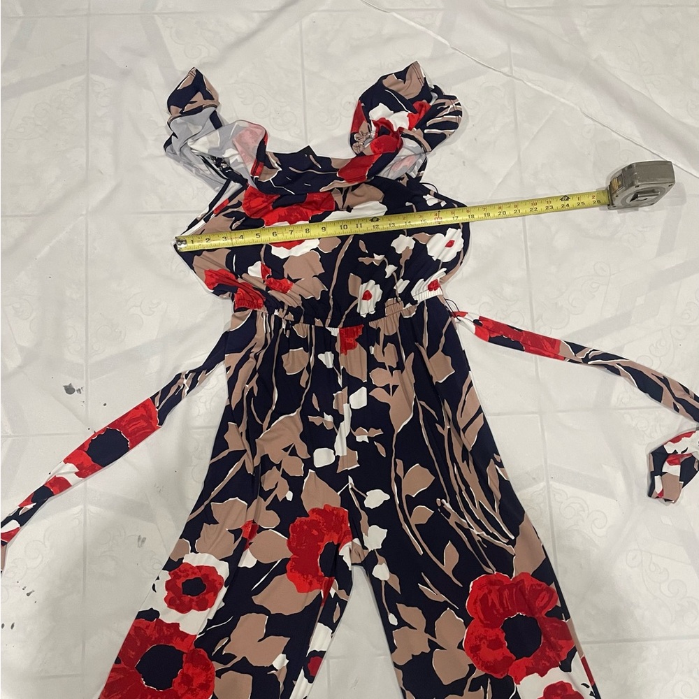 Trina Turk Black and Red Floral Jumpsuit New - Picture 6 of 11
